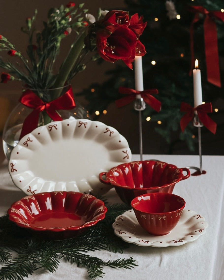 Red Ribbon Deep Plate