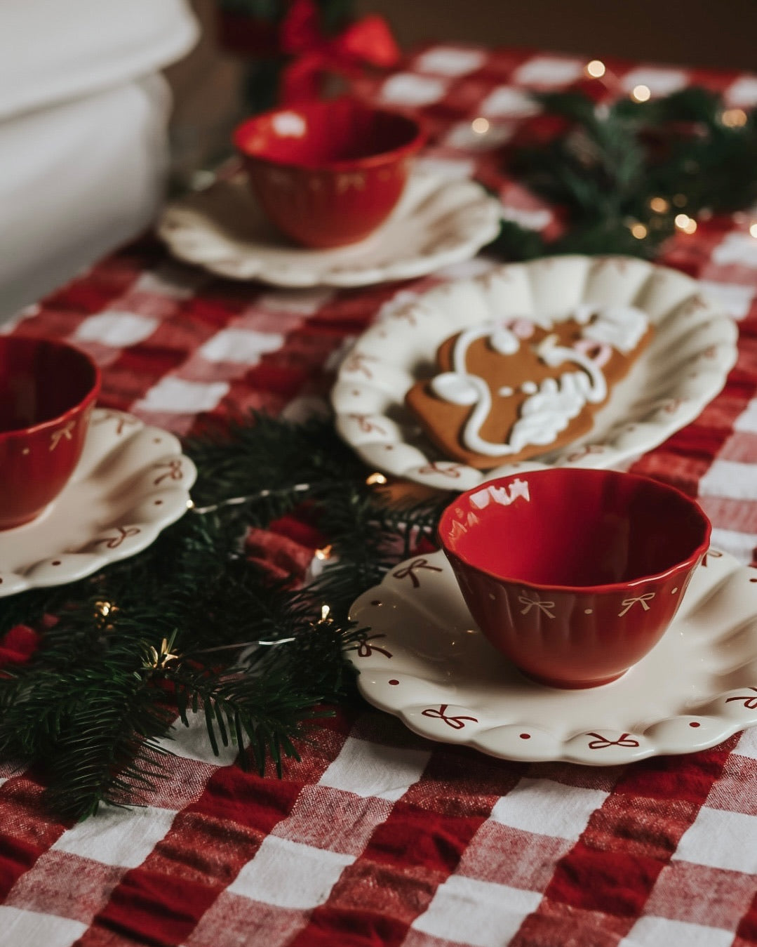 Winter Ribbon Oval Serving Plate